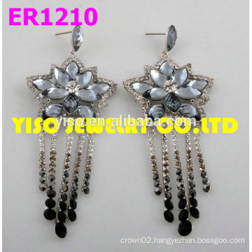 flower latest rhinestone earrings